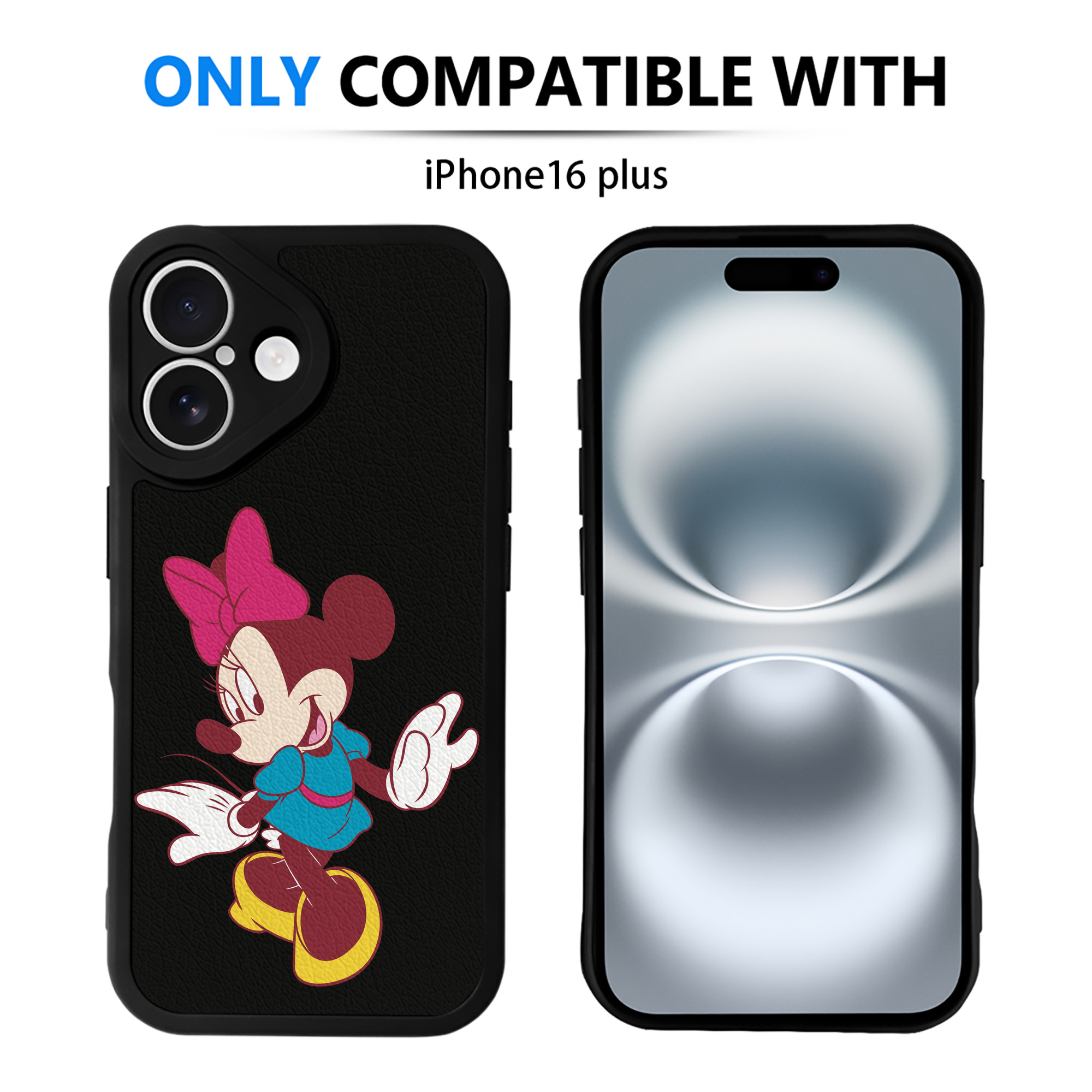 （画像用） ミッキーマウス Mickey Mouse 【iPhone 16シリーズ対応】シリコンスマホケース（レザー調） 材質：シリコン